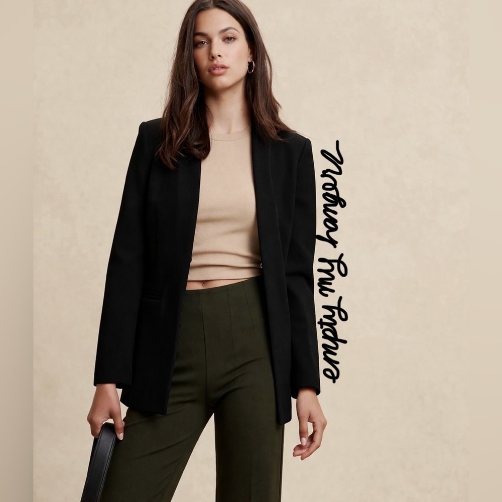 Banana Republic Black Open-Front Women's Blazer